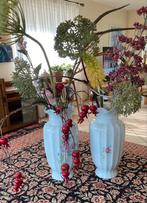 2 vazen met kunstbloemen-boeket, Ophalen, Overige kleuren, Minder dan 50 cm, Glas