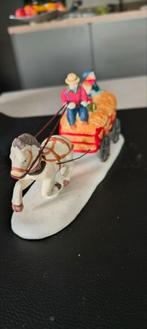 Paard met wagen kerstdorp decoratie, Diversen, Kerst, Ophalen, Zo goed als nieuw