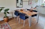 4x LeoLux "Myto" leder eetkamerstoelen. Kleur: koningsblauw., Huis en Inrichting, Tafels | Eettafels, Ophalen, Gebruikt, Rechthoekig
