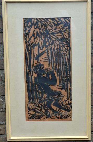Notenboom (1906-1987). Sign.  Houtgravure. 'PAN'. '6O. 42/70 beschikbaar voor biedingen