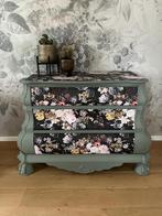 Vintage Buikkast ~ladekast - Groen met Bloemen, Huis en Inrichting, Kasten | Ladekasten, Ophalen, Gebruikt, T, T