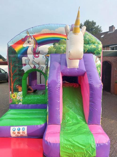 Te huur unicorn klein springkussen, Hobby en Vrije tijd, Feestartikelen | Verhuur, Zo goed als nieuw, Overige, Ophalen