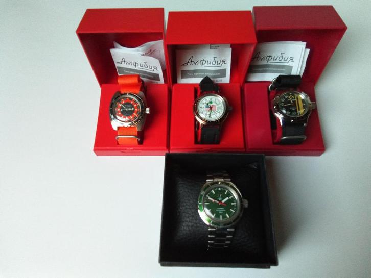 4 x VOSTOK amphibia Special Edition, Sieraden, Tassen en Uiterlijk, Horloges | Heren, Nieuw, Polshorloge, Overige merken, Staal