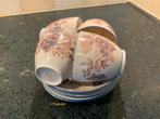 Fine China 4 kop en schotels handpainted, Antiek en Kunst, Antiek | Servies compleet, Ophalen of Verzenden