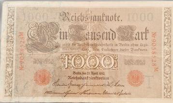 Reichsbanknote 1000 Mark 1910 beschikbaar voor biedingen