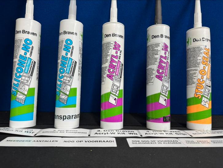 Meerdere Den Braven Siliconen Acryl Kit Stuc-o-Seal Trijskit, Doe-het-zelf en Verbouw, Isolatie en Afdichting, Nieuw, Overige materialen
