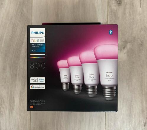 Philips Hue White and Color Ambiance E27 (4-pack), Huis en Inrichting, Lampen | Losse lampen, Nieuw, Led-lamp, Minder dan 30 watt