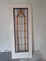 Glazen deur met glas-in-lood, Doe-het-zelf en Verbouw, Deuren en Horren, Ophalen, Gebruikt, Minder dan 80 cm, Binnendeur