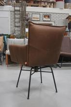 Luxe eetkamerstoel Sanne Jess metaal leer draaibaar bruin, Huis en Inrichting, Stoelen, Ophalen, Bruin, Zo goed als nieuw, Metaal