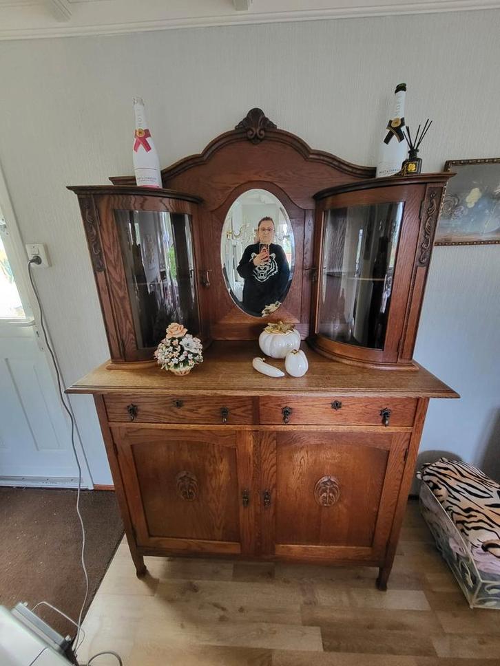 Antiek Buffetkastje met Spiegel, Huis en Inrichting, Kasten | Buffetkasten, Ophalen
