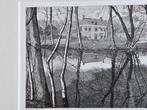 Ingelijste ets Reinder Homan Allersmaborg Ezinge aquatint, Antiek en Kunst, Ophalen
