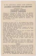 Jacobus J. van Leeuwen 1882 Haarlem + 1958 Haarlem, 75 jaar, Verzenden