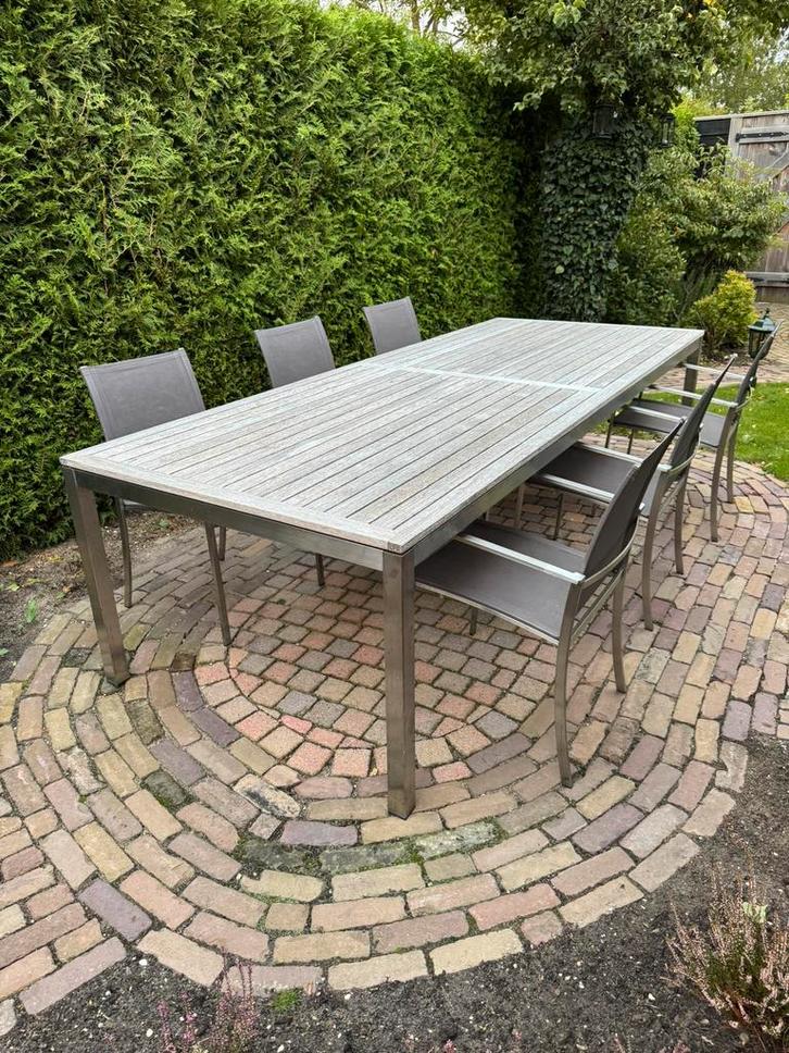 Gloster Alu-Teak Tuinset, Tuin en Terras, Tuinsets en Loungesets, Zo goed als nieuw, Teakhout, Ophalen of Verzenden