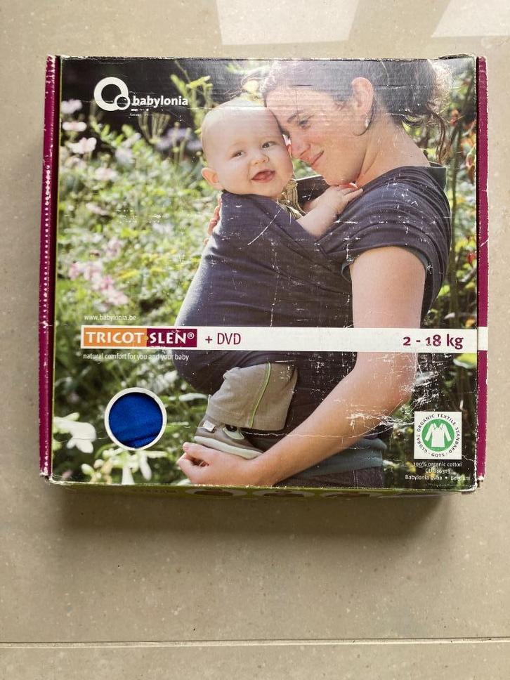 Babylonia tricot slen draagdoek, Kinderen en Baby's, Babydragers en Draagdoeken, Gebruikt, Draagdoek, Buik, Rug of Zij, Overige merken
