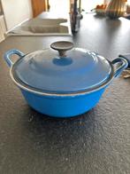 Le creuset, Huis en Inrichting, Keuken | Potten en Pannen, Ophalen, Zo goed als nieuw, Gietijzer, Koekenpan of Braadpan