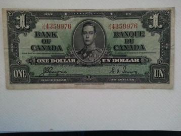 1937 Bank of canada BC-21c One Dollars VG-8 Gordon Towers   beschikbaar voor biedingen