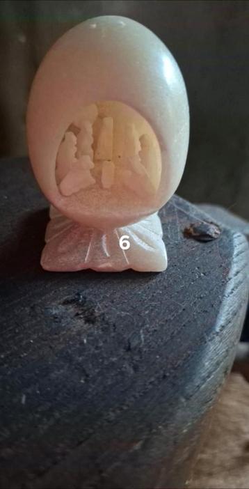 Vintage Speksteen Ei Kerststal beschikbaar voor biedingen