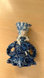 Porceleinen vaasje, blauw, 12 cm, Italiaans (?), Antiek en Kunst, Antiek | Keramiek en Aardewerk, Ophalen of Verzenden