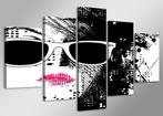 Nieuw * 5 Luik van Canvas * Vrouw Fashion 80x160cm Zwart Wit, Ophalen of Verzenden