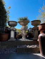 Grote oude brocante betonnen stenen zware XXL bloempotten, Tuin en Terras, Bloempotten, 40 cm of meer, Rond, Ophalen of Verzenden