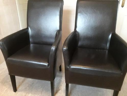 2 MOOIE LEDEREN FAUTEUILS VAN, V. DONZEL,UDEN, Huis en Inrichting, Fauteuils, Zo goed als nieuw, Hout, Leer, Ophalen