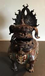 Zeldzame Chinese cloisonné wierookbrander.  Foo Dog, Ophalen