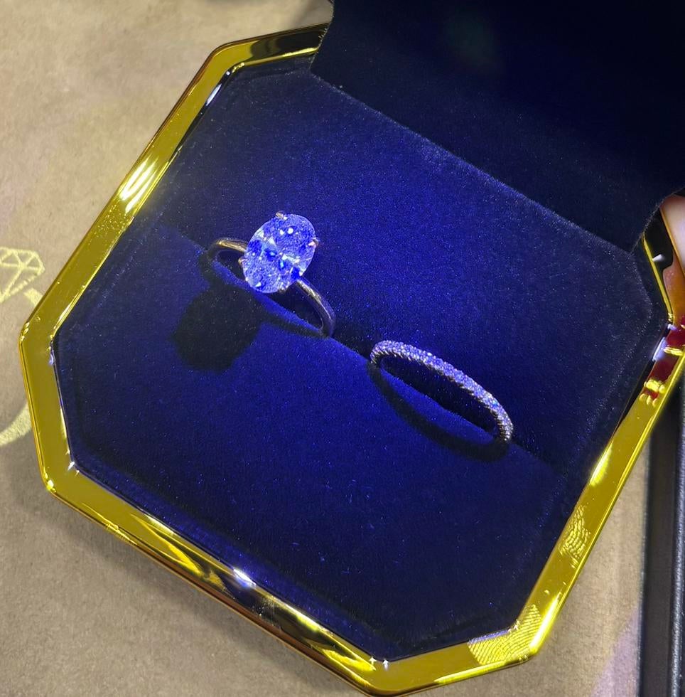 Ringen IGI C 2,55ct labgrown diam en 0,44ct NATUURLIJKE diam, Ophalen, Overige kleuren, Nieuw, Kleiner dan 17