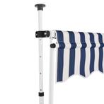 Luifel handmatig uittrekbaar 300 cm blauw en witte strepen, Ophalen of Verzenden, Nieuw