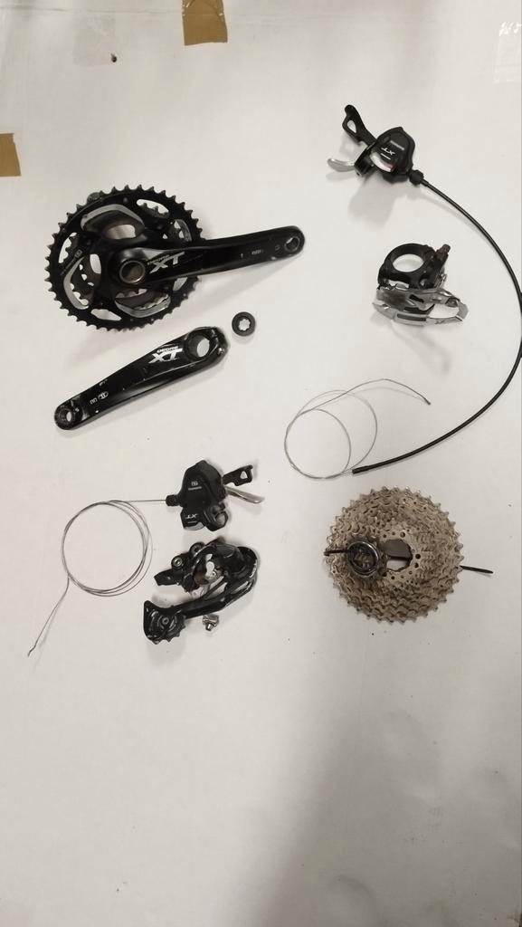 Shimano Deore XT 3x10 MTB Versnellingsgroep, Fietsen en Brommers, Fietsonderdelen, Gebruikt, Mountainbike, Crankstel of Pedalen