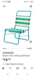 STRANDÖN IKEA strandstoel opvouwbaar met opberg, Caravans en Kamperen, Ophalen, Zo goed als nieuw, Campingstoel