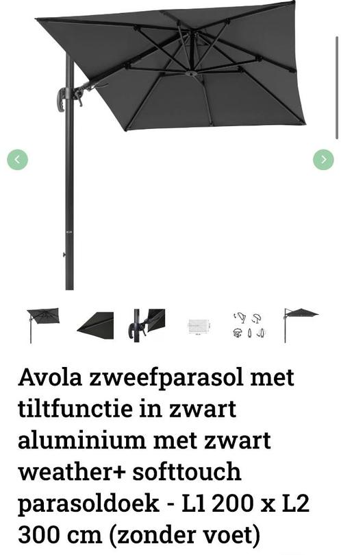 Zweefparasol, Tuin en Terras, Parasols, Nieuw, Zweefparasol, 2 tot 3 meter, Kantelbaar, Verstelbaar, Ophalen