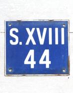 Oud emaille bordje “S.XVIII 44”, Ophalen of Verzenden