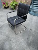 8 Zwarte stoelen rvs onderstel, Huis en Inrichting, Stoelen, Ophalen, Overige materialen, Gebruikt, Zwart