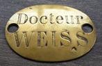 19 de eeuw Deurschild Deurpostje Naambord Arts Docter Doctor, Antiek en Kunst, Ophalen of Verzenden