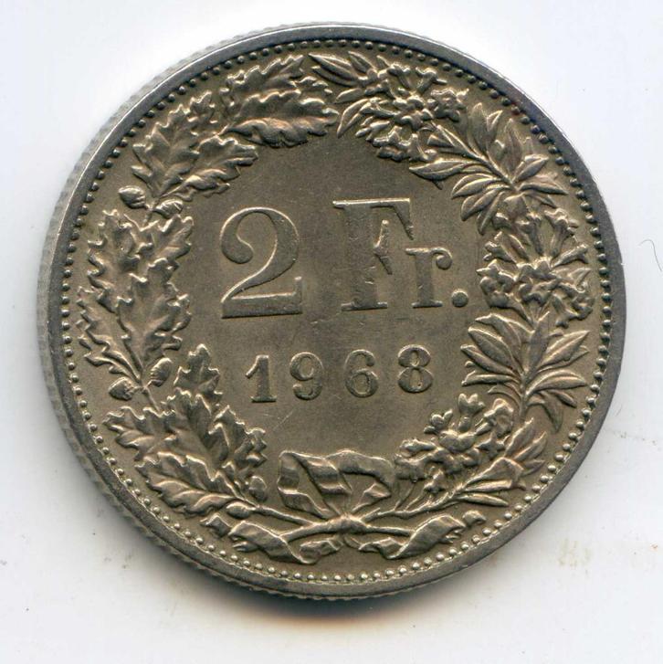 Zwitserland 2 Francs 1968 Londen  PR+, Postzegels en Munten, Munten | Europa | Niet-Euromunten, Overige landen, Ophalen of Verzenden