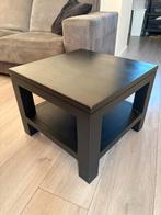 Eikenhouten bijzettafel / salontafel - zwart, Huis en Inrichting, Tafels | Bijzettafels, Ophalen, Minder dan 45 cm, Gebruikt, Vierkant