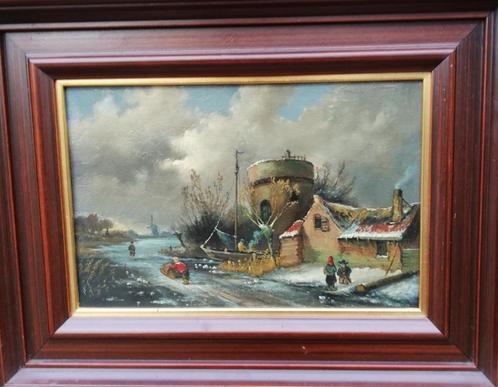 naar A. Schelfhout. Eikenhout paneel. Ca 1900. 45/35 cm., Antiek en Kunst, Kunst | Schilderijen | Klassiek, Ophalen