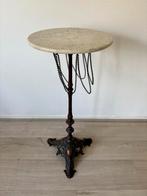 Gietijzeren plantentafel met marmer blad, Ophalen of Verzenden