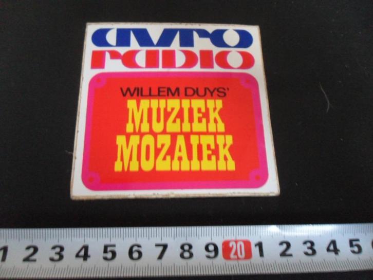 sticker omroep AVRO radio willem duys muziek mozaiek, Verzamelen, Stickers, Zo goed als nieuw, Bedrijf of Vereniging, Ophalen