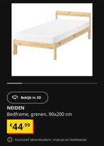 NIEUW IKEA NEIDEN frame 90x200 + lattenbodem en matras, Huis en Inrichting, Slaapkamer | Bedden, Ophalen, 90 cm, Eenpersoons, Beige