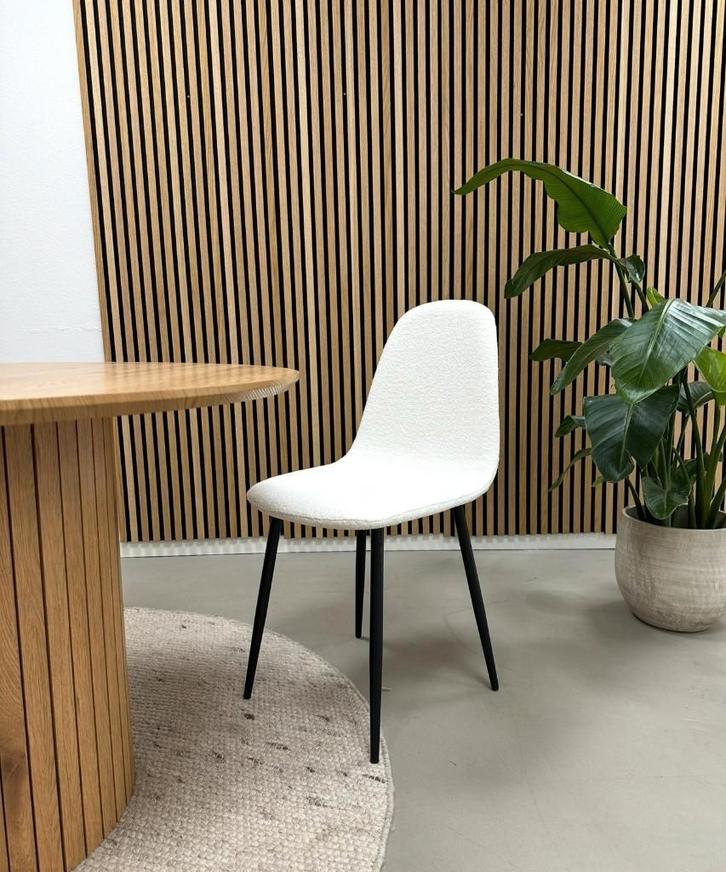 6x Kick eetkamerstoel Mees wit, Huis en Inrichting, Stoelen, Nieuw, Vijf, Zes of meer stoelen, Stof, Wit, Ophalen of Verzenden