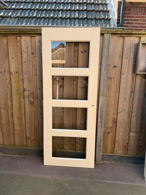 Binnendeuren met glas – 3 stuks als set te koop, Doe-het-zelf en Verbouw, Deuren en Horren, Zo goed als nieuw, Binnendeur, 200 tot 215 cm