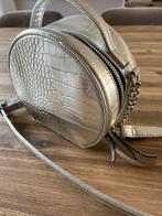 🛍️Zilver gekleurde ronde tas met ritssluiting, Ophalen of Verzenden, Zo goed als nieuw, Overige kleuren
