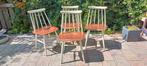 Vintage Edsby Verken Spijlenstoelen - Set van 4, Ophalen, Gebruikt, Bruin, Vintage