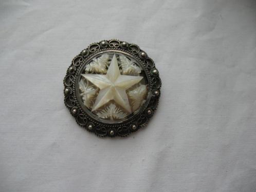 Antiek Hanger of Broche MOTHER of PEARL Jeruzalem Zilver 100, Sieraden, Tassen en Uiterlijk, Antieke sieraden, Overige typen, Zilver