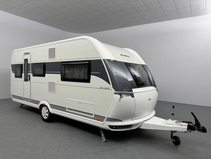 Hobby De Luxe 495 UL Enkele bedden Rolbed Voortent, Caravans en Kamperen, Caravans, Bedrijf, Rondzit, Hobby, 2 aparte bedden, 4 tot 5 meter