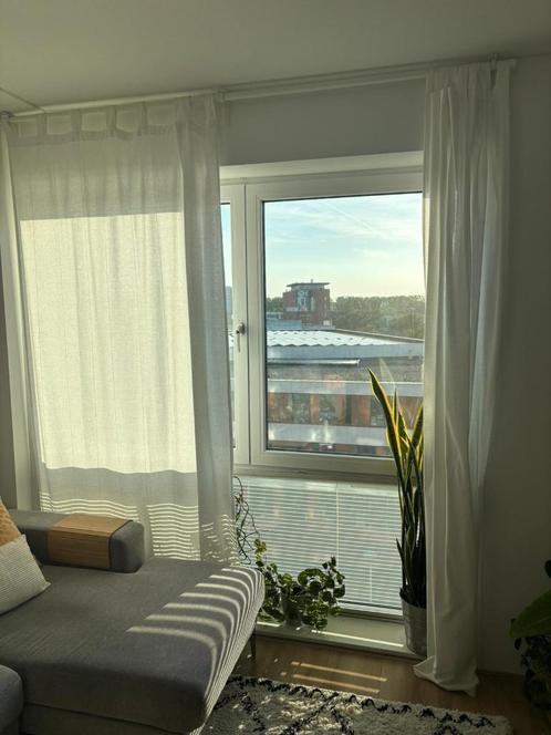 Witte gordijnen LENDA (IKEA), inclusief roede en bevestiging, Huis en Inrichting, Stoffering | Gordijnen en Lamellen, Gebruikt