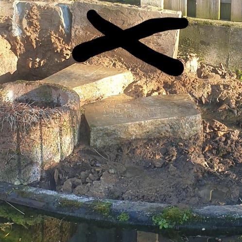 ZGAN. 4 stukken granieten steen voor bij vijver, waterval, Tuin en Terras, Waterpartijen en Fonteinen, Zo goed als nieuw, Overige typen