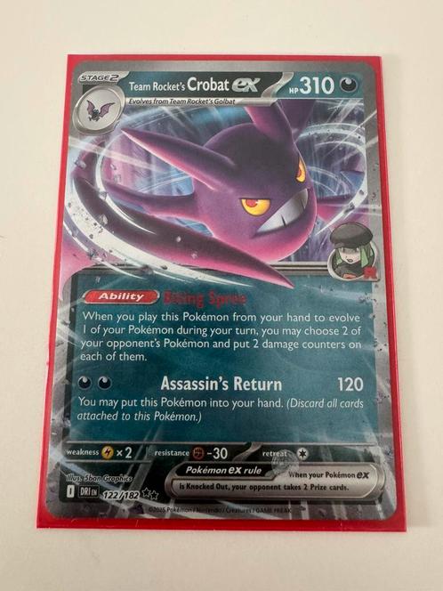 Team Rocket’s crobat ex 122/182, Hobby en Vrije tijd, Verzamelkaartspellen | Pokémon, Zo goed als nieuw, Losse kaart, Ophalen of Verzenden