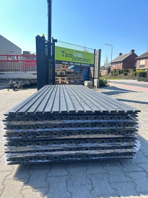 Dubbel Rhombus / Deens profiel zwart gespoten | 28x145, Tuin en Terras, Palen, Balken en Planken, Nieuw, Planken, 250 cm of meer